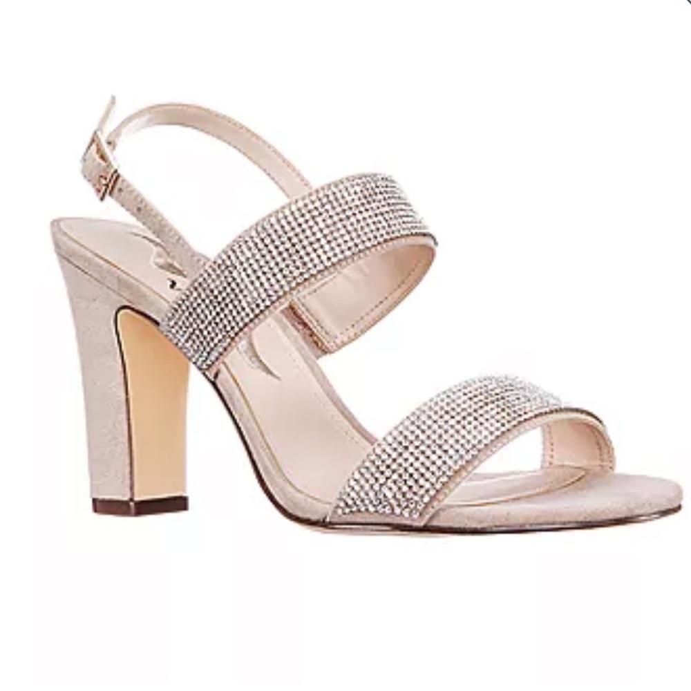 NWT Nina Senta Rhinestone Sandals - Alamo Tan/Rhinestone